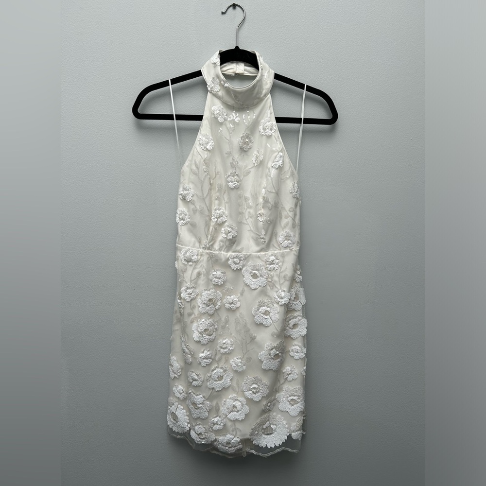Milly Harriet Flora Sequin Halter Dress